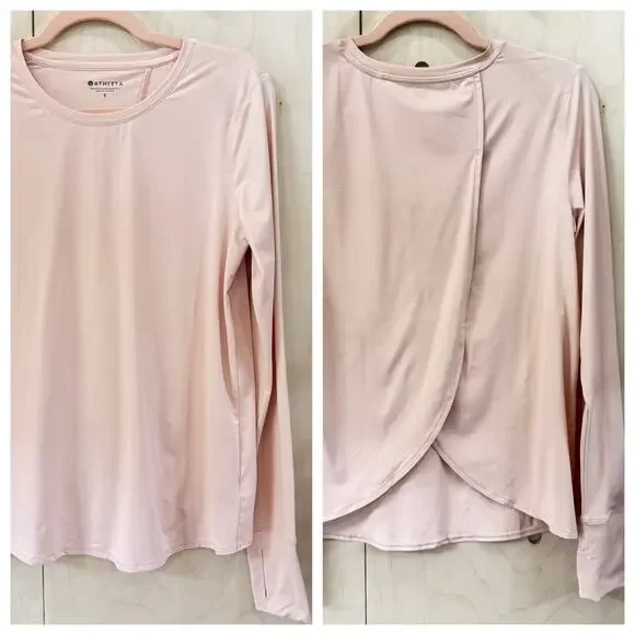 ATHLETA Sunlover UPF Top Size Small Tulip Back Active Workout Top Light Pink - Picture 1 of 14
